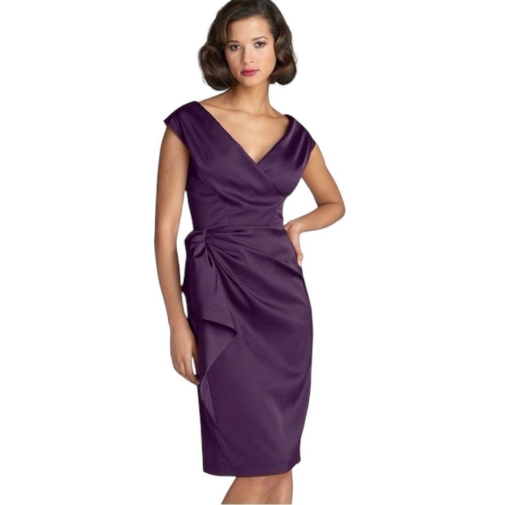 Maggy London Purple Satin Sleeveless Cocktail Dress Size 6 NWT